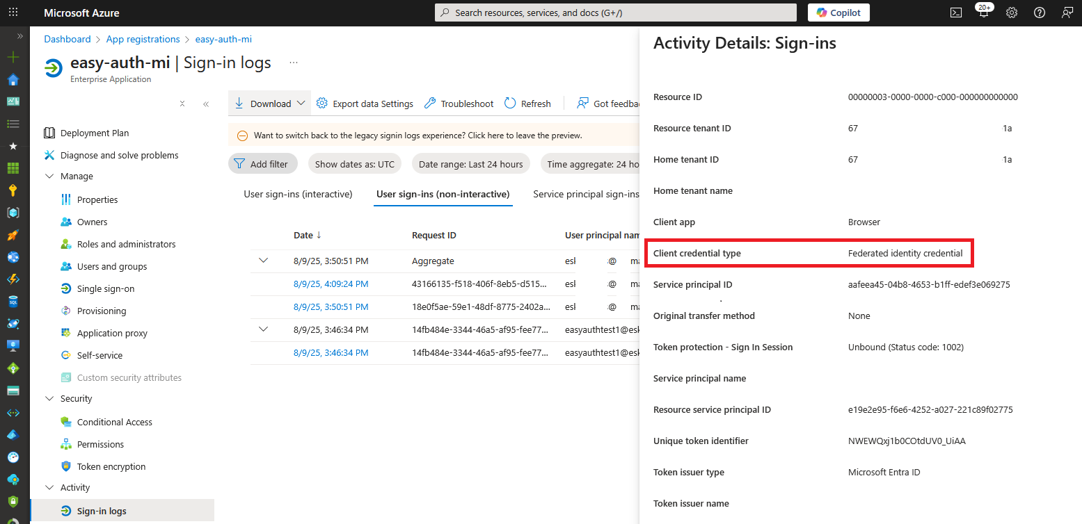 federated credentials created