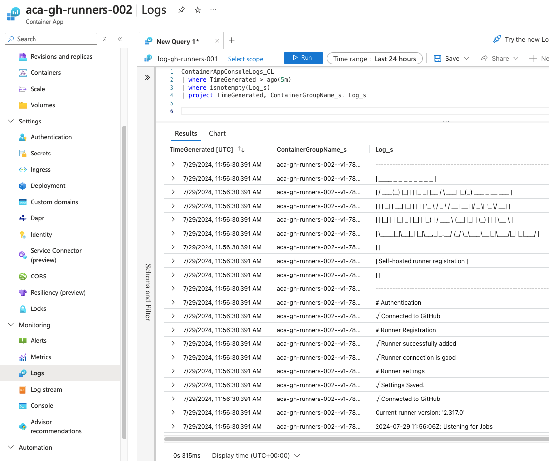 Azure Container App - Logs